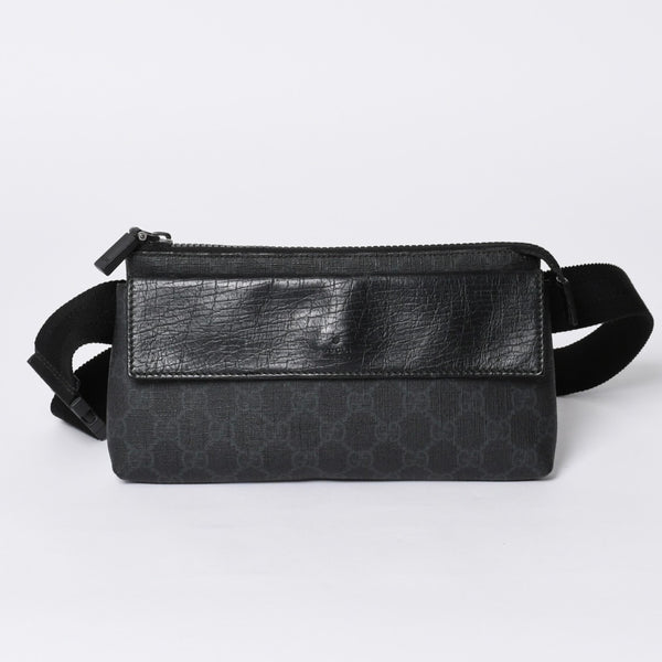 GUCCI グッチ ウエストバッグ ボディバッグ 161833 GGスプリーム PVC Black ブラック レザー 美品 中古 4a000505