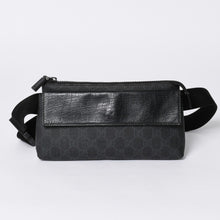 画像をギャラリービューアに読み込む, GUCCI グッチ ウエストバッグ ボディバッグ 161833 GGスプリーム PVC Black ブラック レザー 美品 中古 4a000505