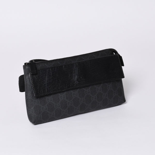 GUCCI グッチ ウエストバッグ ボディバッグ 161833 GGスプリーム PVC Black ブラック レザー 美品 中古 4a000505