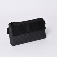 画像をギャラリービューアに読み込む, GUCCI グッチ ウエストバッグ ボディバッグ 161833 GGスプリーム PVC Black ブラック レザー 美品 中古 4a000505