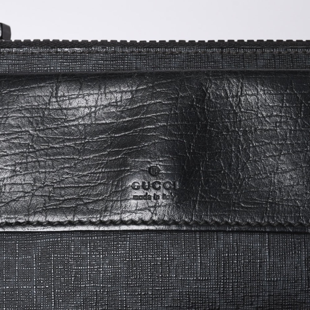 GUCCI Gucci Waist Bag Body Bag 161833 GG Supreme PVC Black Black Leather Good Condition Used 4a000505
