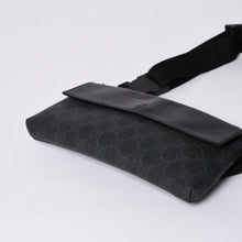 画像をギャラリービューアに読み込む, GUCCI グッチ ウエストバッグ ボディバッグ 161833 GGスプリーム PVC Black ブラック レザー 美品 中古 4a000505