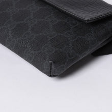 画像をギャラリービューアに読み込む, GUCCI グッチ ウエストバッグ ボディバッグ 161833 GGスプリーム PVC Black ブラック レザー 美品 中古 4a000505