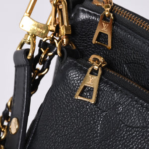 極美品 LOUIS VUITTON ルイヴィトン モノグラム アンプラント ミュルティ ポシェット アクセソワール ブラック M80399 現行 ゴールド金具 中古 4a000801