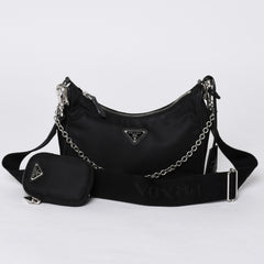 PRADA プラダ Re-Edition リエディション Hand Bag ハンドバッグ ワンショルダーバッグ ブラック ナイロン レザー 美品 中古 4a000734