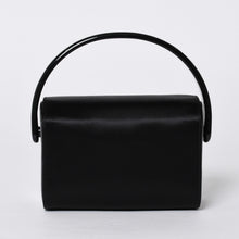 画像をギャラリービューアに読み込む, 新品未使用 PRADA プラダ ハンドバッグ B6782 トライアングルロゴ 三角ロゴ レザー レーヨン シルク ブラック シルバー金具 中古 4a000424