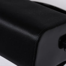 画像をギャラリービューアに読み込む, 新品未使用 PRADA プラダ ハンドバッグ B6782 トライアングルロゴ 三角ロゴ レザー レーヨン シルク ブラック シルバー金具 中古 4a000424