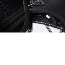 画像をギャラリービューアに読み込む, PRADA プラダ Re-Edition リエディション Hand Bag ハンドバッグ ワンショルダーバッグ ブラック ナイロン レザー 美品 中古 4a000734