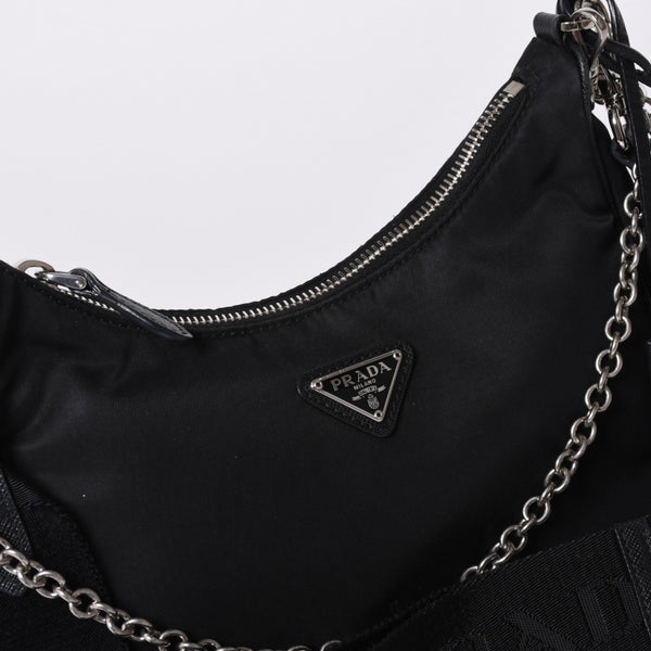 PRADA プラダ Re-Edition リエディション Hand Bag ハンドバッグ ワンショルダーバッグ ブラック ナイロン レザー 美品 中古 4a000734