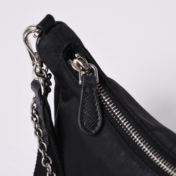 PRADA プラダ Re-Edition リエディション Hand Bag ハンドバッグ ワンショルダーバッグ ブラック ナイロン レザー 美品 中古 4a000734