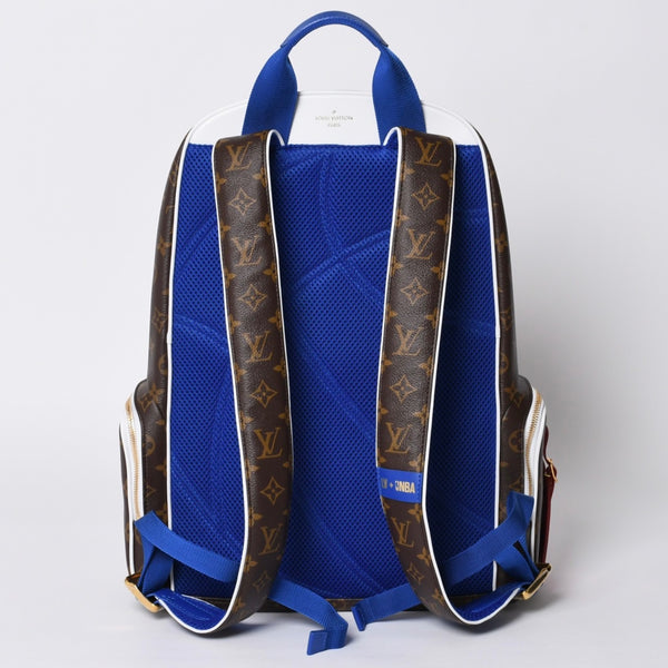 新品同様 LOUISVUITTON ルイヴィトン × NBA エヌビーエー バックパックNV リュック M45581 モノグラム ブラウン ブルー ホワイト 中古 4a001237
