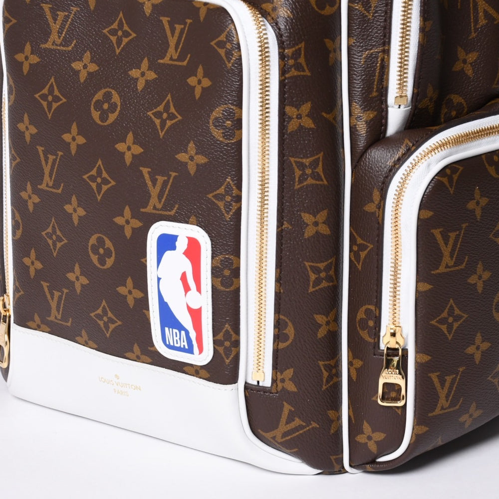 新品同様 LOUISVUITTON ルイヴィトン × NBA エヌビーエー バックパックNV リュック M45581 モノグラム ブラウン ブルー ホワイト 中古 4a001237