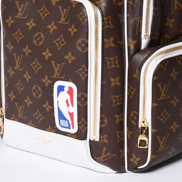 新品同様 LOUISVUITTON ルイヴィトン × NBA エヌビーエー バックパックNV リュック M45581 モノグラム ブラウン ブルー ホワイト 中古 4a001237