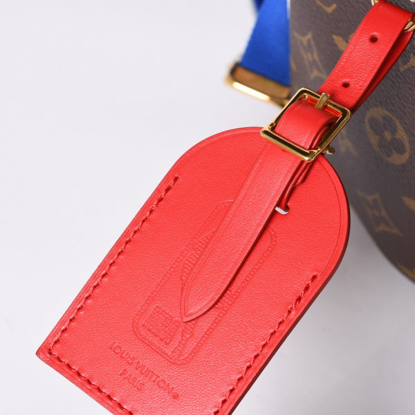 新品同様 LOUISVUITTON ルイヴィトン × NBA エヌビーエー バックパックNV リュック M45581 モノグラム ブラウン ブルー ホワイト 中古 4a001237