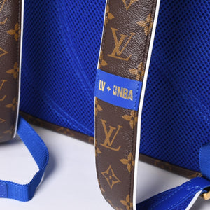 新品同様 LOUISVUITTON ルイヴィトン × NBA エヌビーエー バックパックNV リュック M45581 モノグラム ブラウン ブルー ホワイト 中古 4a001237