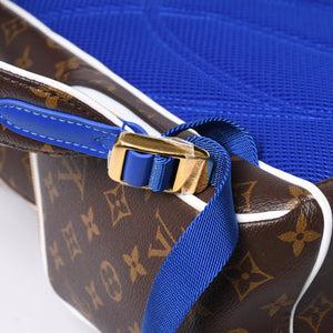 新品同様 LOUISVUITTON ルイヴィトン × NBA エヌビーエー バックパックNV リュック M45581 モノグラム ブラウン ブルー ホワイト 中古 4a001237