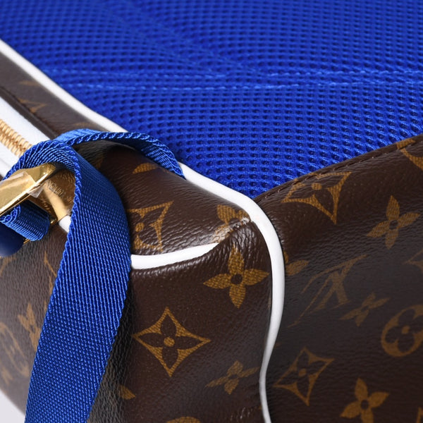新品同様 LOUISVUITTON ルイヴィトン × NBA エヌビーエー バックパックNV リュック M45581 モノグラム ブラウン ブルー ホワイト 中古 4a001237
