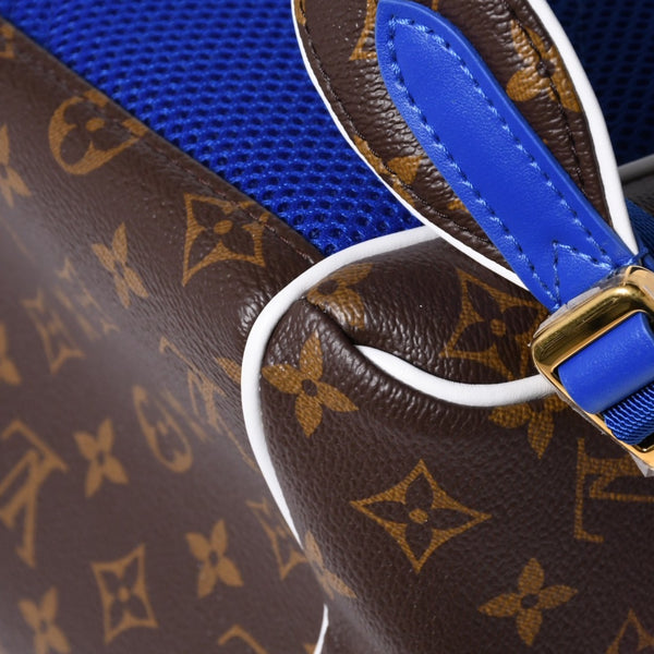 新品同様 LOUISVUITTON ルイヴィトン × NBA エヌビーエー バックパックNV リュック M45581 モノグラム ブラウン ブルー ホワイト 中古 4a001237