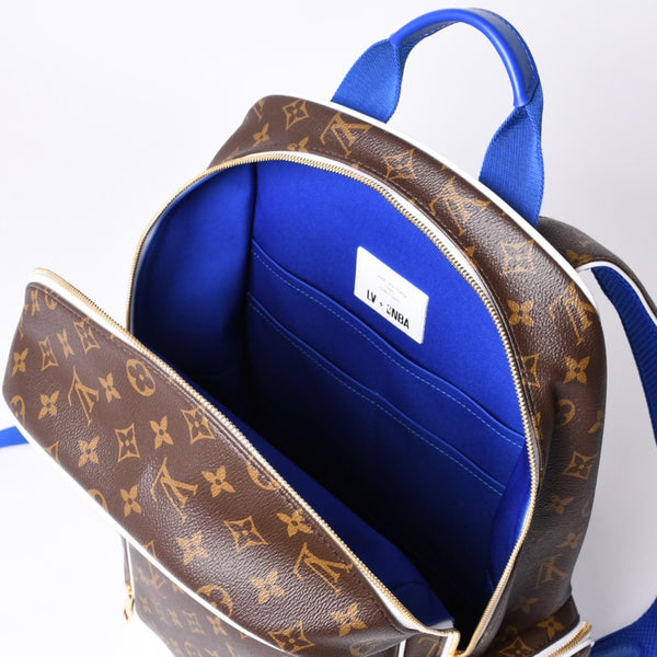 新品同様 LOUISVUITTON ルイヴィトン × NBA エヌビーエー バックパックNV リュック M45581 モノグラム ブラウン ブルー ホワイト 中古 4a001237