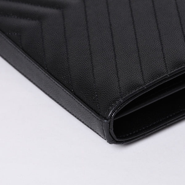 新品未使用 SAINT LAURENT PARIS サンローランパリ カサンドラ エンベロープ チェーンウォレット 377828 グレインドプードルレザー 中古 4a000428