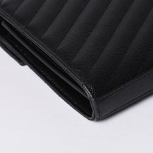 画像をギャラリービューアに読み込む, 新品未使用 SAINT LAURENT PARIS サンローランパリ カサンドラ エンベロープ チェーンウォレット 377828 グレインドプードルレザー 中古 4a000428
