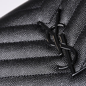 新品未使用 SAINT LAURENT PARIS サンローランパリ カサンドラ エンベロープ チェーンウォレット 377828 グレインドプードルレザー 中古 4a000428
