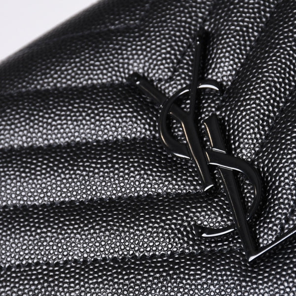 新品未使用 SAINT LAURENT PARIS サンローランパリ カサンドラ エンベロープ チェーンウォレット 377828 グレインドプードルレザー 中古 4a000428