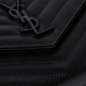 新品未使用 SAINT LAURENT PARIS サンローランパリ カサンドラ エンベロープ チェーンウォレット 377828 グレインドプードルレザー 中古 4a000428