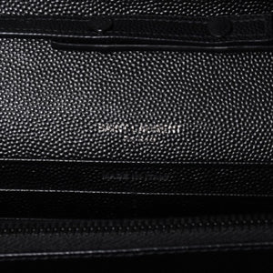 新品未使用 SAINT LAURENT PARIS サンローランパリ カサンドラ エンベロープ チェーンウォレット 377828 グレインドプードルレザー 中古 4a000428