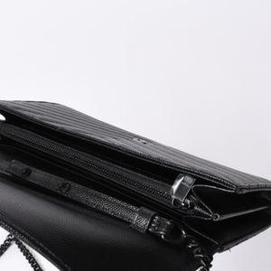 新品未使用 SAINT LAURENT PARIS サンローランパリ カサンドラ エンベロープ チェーンウォレット 377828 グレインドプードルレザー 中古 4a000428