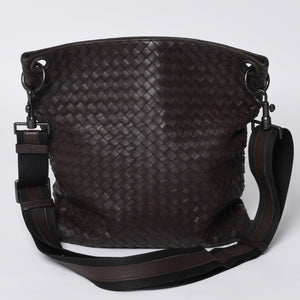 BOTTEGA VENETA ボッテガヴェネタ イントレチャート ショルダーバッグ ブラウン 美品 中古 4a000869