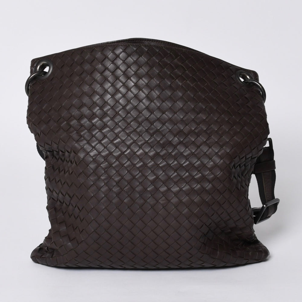 BOTTEGA VENETA ボッテガヴェネタ イントレチャート ショルダーバッグ ブラウン 美品 中古 4a000869