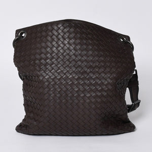 BOTTEGA VENETA ボッテガヴェネタ イントレチャート ショルダーバッグ ブラウン 美品 中古 4a000869