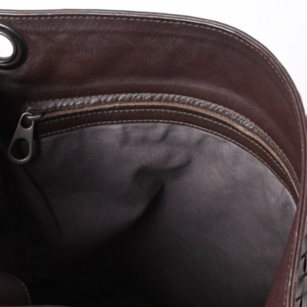 BOTTEGA VENETA ボッテガヴェネタ イントレチャート ショルダーバッグ ブラウン 美品 中古 4a000869