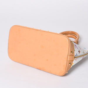 極美品 LOUIS VUITTON ルイヴィトン アルマ ハンドバッグ M92647 モノグラム マルチカラー ホワイト 村上隆 中古 4a001068