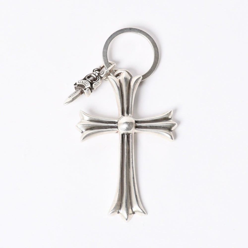 CHROME HEARTS クロムハーツ Large Cross Key Ring ラージクロス ダガー キーリング シルバー 美品 中古 4a000957