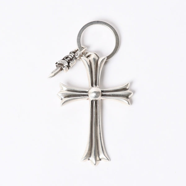 CHROME HEARTS クロムハーツ Large Cross Key Ring ラージクロス ダガー キーリング シルバー 美品 中古 4a000957