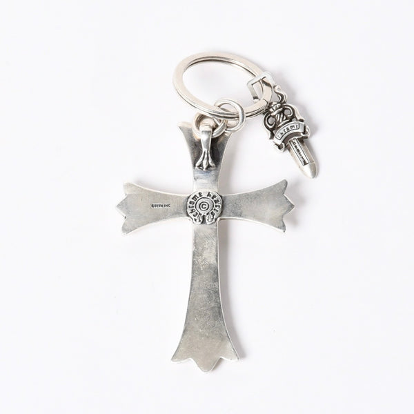 CHROME HEARTS クロムハーツ Large Cross Key Ring ラージクロス ダガー キーリング シルバー 美品 中古 4a000957