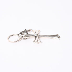 CHROME HEARTS クロムハーツ Large Cross Key Ring ラージクロス ダガー キーリング シルバー 美品 中古 4a000957