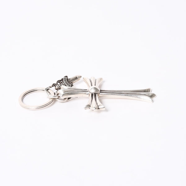 CHROME HEARTS クロムハーツ Large Cross Key Ring ラージクロス ダガー キーリング シルバー 美品 中古 4a000957