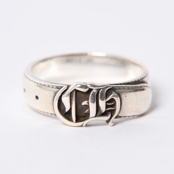 CHROME HEARTS クロムハーツ CHバックル ベルトモチーフ CH BUCKLE BELT シルバーリング 21号 美品 中古 4a000961