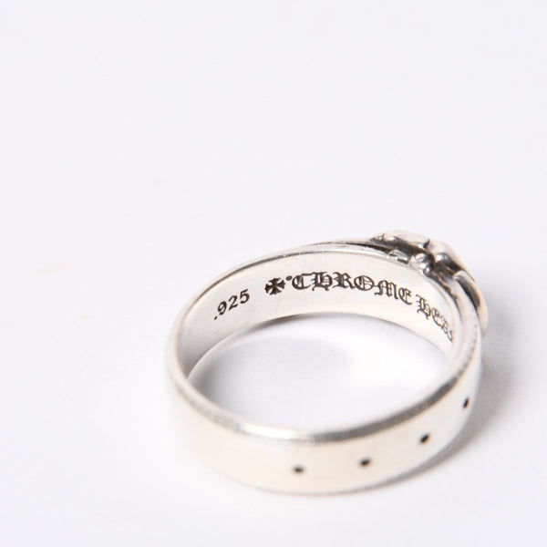 CHROME HEARTS クロムハーツ CHバックル ベルトモチーフ CH BUCKLE BELT シルバーリング 21号 美品 中古 4a000961