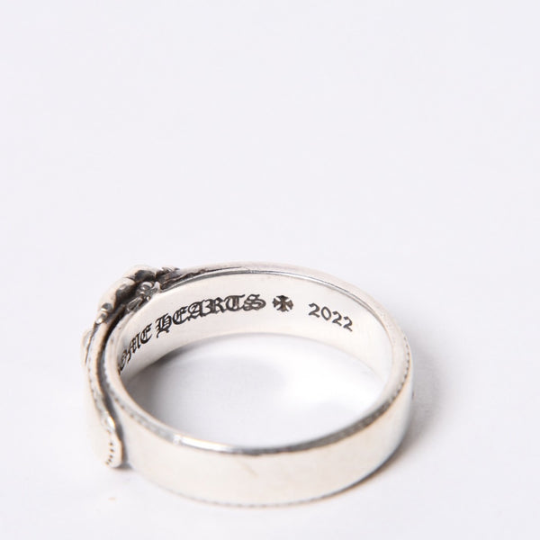 CHROME HEARTS クロムハーツ CHバックル ベルトモチーフ CH BUCKLE BELT シルバーリング 21号 美品 中古 4a000961