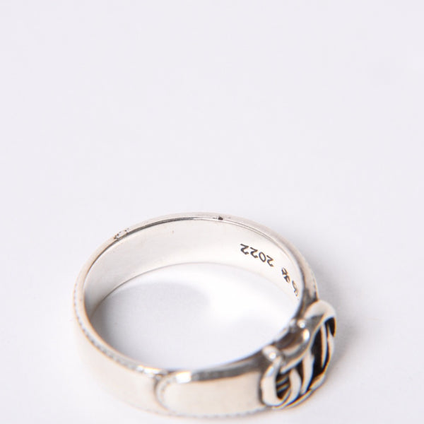 CHROME HEARTS クロムハーツ CHバックル ベルトモチーフ CH BUCKLE BELT シルバーリング 21号 美品 中古 4a000961