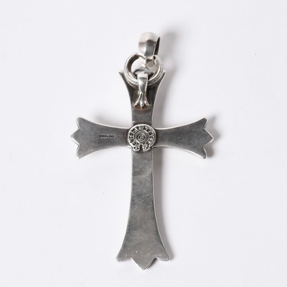 CHROME HEARTS クロムハーツ ラージクロス ベイル ネックレス 重量約47g STERLING刻印 スターリング シルバー 美品 中古 4a001132