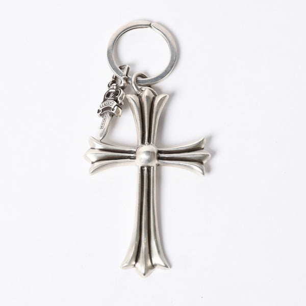 CHROME HEARTS Large Cross Key Ring Large Cross Dagger Key Ring Silver Good Condition Used 4a000958