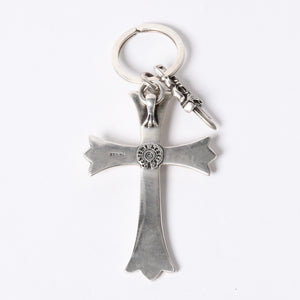 CHROME HEARTS Large Cross Key Ring Large Cross Dagger Key Ring Silver Good Condition Used 4a000958