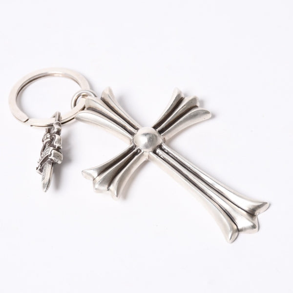 CHROME HEARTS Large Cross Key Ring Large Cross Dagger Key Ring Silver Good Condition Used 4a000958