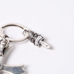 CHROME HEARTS Large Cross Key Ring Large Cross Dagger Key Ring Silver Good Condition Used 4a000958
