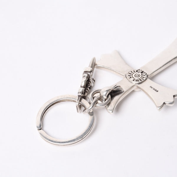 CHROME HEARTS Large Cross Key Ring Large Cross Dagger Key Ring Silver Good Condition Used 4a000958
